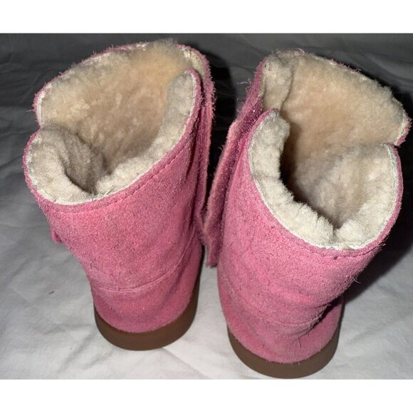 UGG Keelan Boots Toddler Girls Size 12 Pink Azalea Suede Shearling Faux Fur - Picture 6 of 10